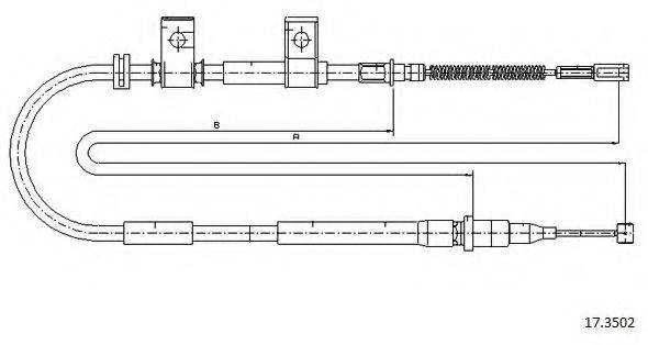 CABOR 173502 Трос, стояночная тормозная система