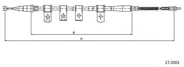 Трос, стояночная тормозная система CABOR 17.3503