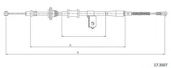 Трос, стоянкова гальмівна система CABOR 17.3507