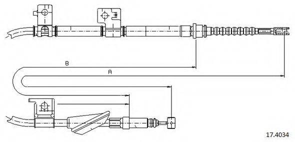 Трос, стоянкова гальмівна система CABOR 17.4034