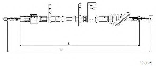 Трос, стояночная тормозная система CABOR 17.5025