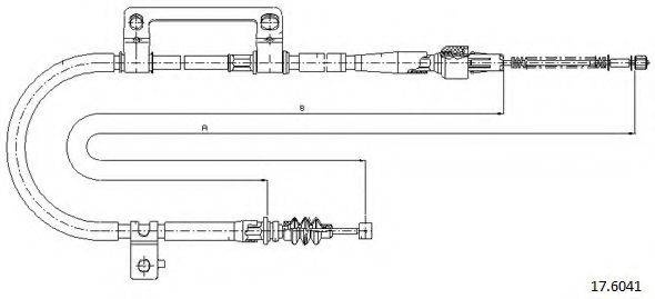 CABOR 176041 Трос, стояночная тормозная система