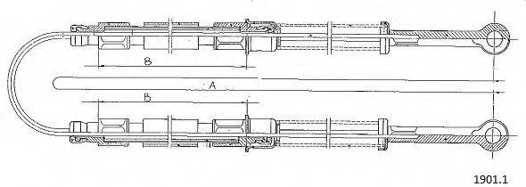 Трос, стоянкова гальмівна система CABOR 1901.1
