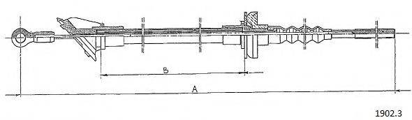 Трос, управління зчепленням CABOR 1902.3