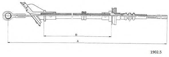 Трос, управління зчепленням CABOR 1902.5