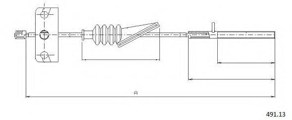 Трос, стоянкова гальмівна система CABOR 491.13