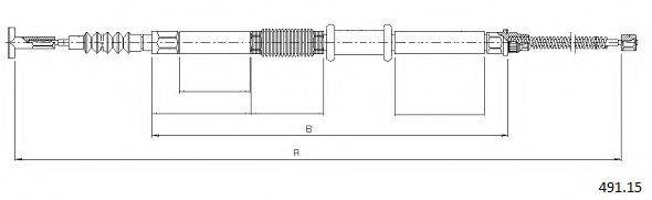 Трос, стояночная тормозная система CABOR 491.15