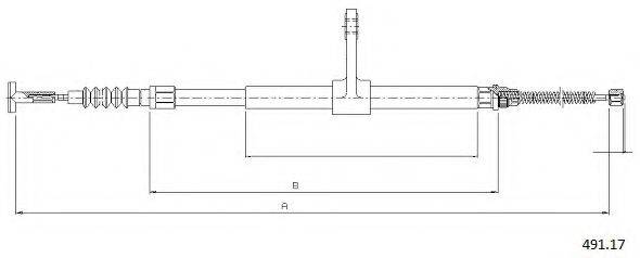 Трос, стояночная тормозная система CABOR 491.17