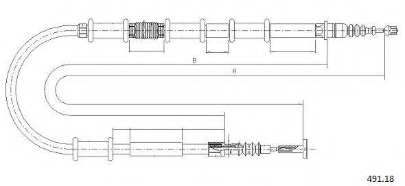 Трос, стоянкова гальмівна система CABOR 491.18