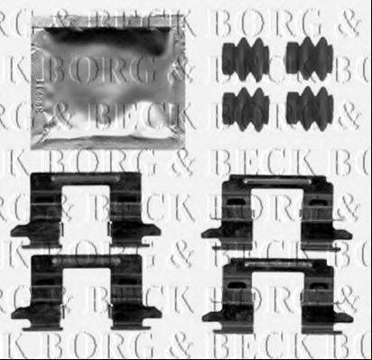 Комплектующие, колодки дискового тормоза BORG & BECK BBK1521