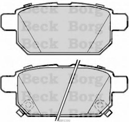 Комплект тормозных колодок, дисковый тормоз BORG & BECK BBP2300