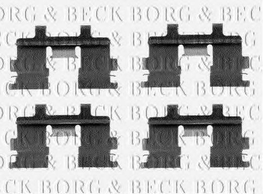 Комплектующие, колодки дискового тормоза BORG & BECK BBK1142