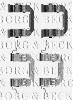 Комплектующие, колодки дискового тормоза BORG & BECK BBK1244