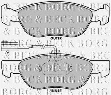Комплект гальмівних колодок, дискове гальмо BORG & BECK BBP1387
