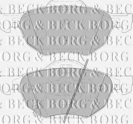 Комплект гальмівних колодок, дискове гальмо BORG & BECK BBP1883