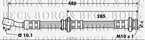 Тормозной шланг BORG & BECK BBH7386