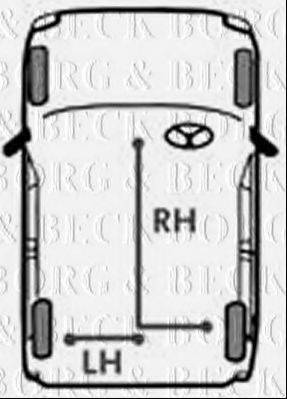 BORG & BECK BKB1028 Трос, стояночная тормозная система