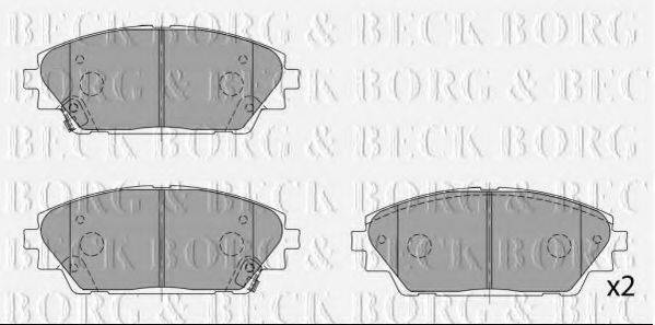 Комплект гальмівних колодок, дискове гальмо BORG & BECK BBP2454