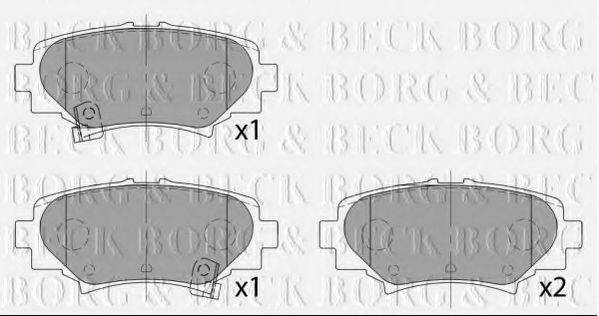 Комплект гальмівних колодок, дискове гальмо BORG & BECK BBP2458