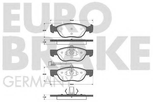 Комплект тормозных колодок, дисковый тормоз EUROBRAKE 5502222338
