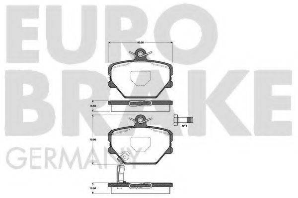 EUROBRAKE 5502223344 Комплект тормозных колодок, дисковый тормоз