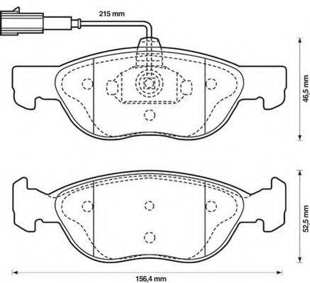 Комплект тормозных колодок, дисковый тормоз JURID 573042J