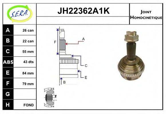 SERA JH22362A1K Шарнірний комплект, приводний вал
