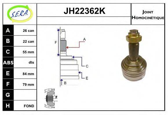 SERA JH22362K Шарнірний комплект, приводний вал