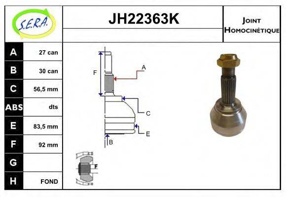 SERA JH22363K Шарнірний комплект, приводний вал