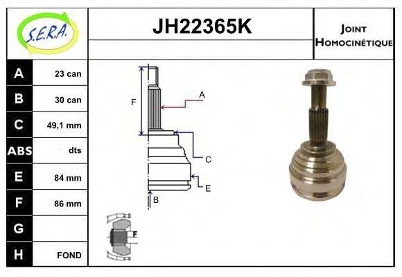 SERA JH22365K Шарнірний комплект, приводний вал