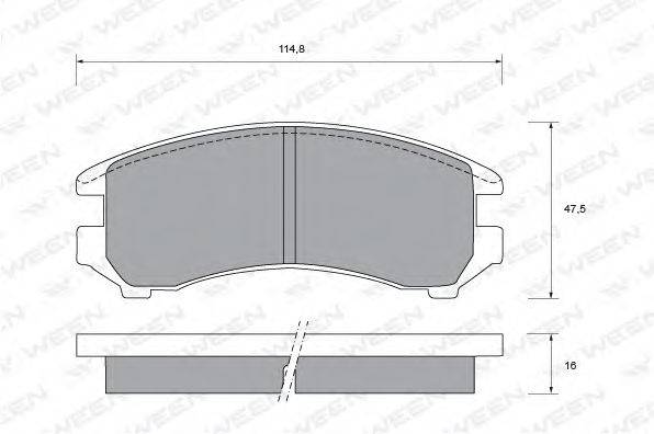 Комплект тормозных колодок, дисковый тормоз WEEN 151-1404