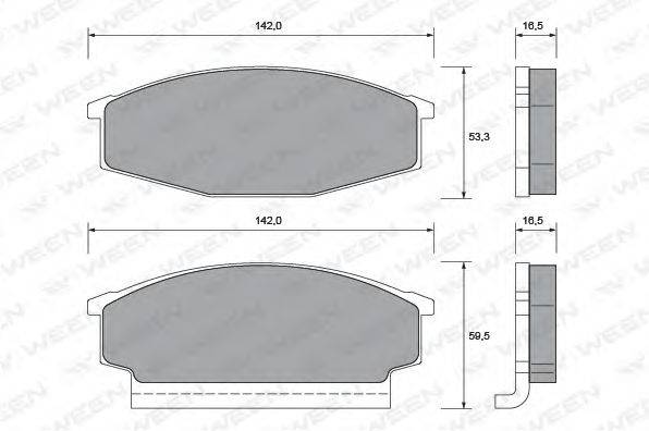 Комплект тормозных колодок, дисковый тормоз WEEN 151-1417
