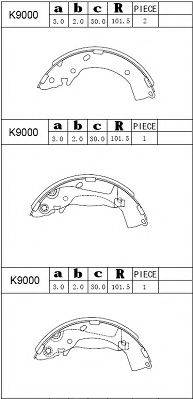 ASIMCO K9000 Комплект тормозных колодок