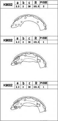 ASIMCO K9002 Комплект тормозных колодок