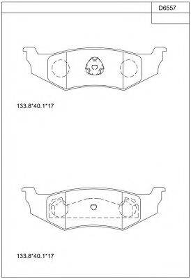 Комплект тормозных колодок, дисковый тормоз ASIMCO KD6557