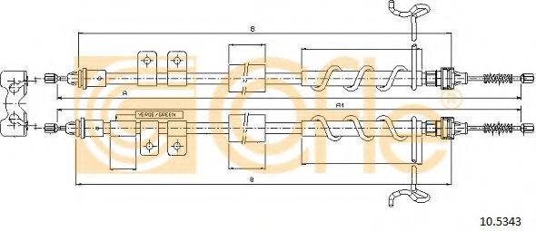 COFLE 105343 Трос, стояночная тормозная система