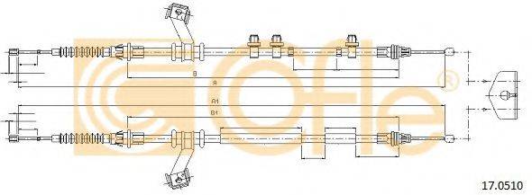 Трос, стояночная тормозная система COFLE 17.0510