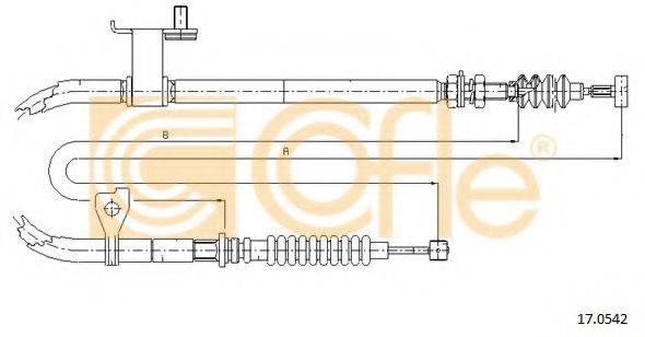Трос, стояночная тормозная система COFLE 17.0542