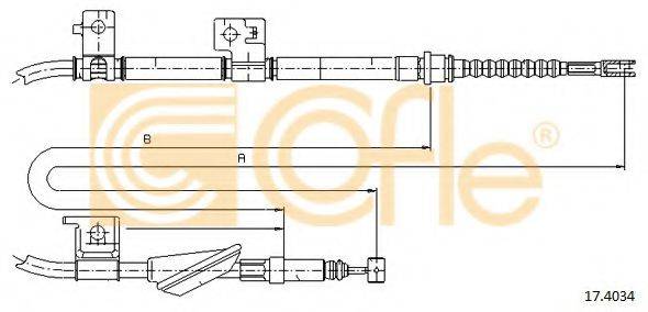 Трос, стояночная тормозная система COFLE 17.4034