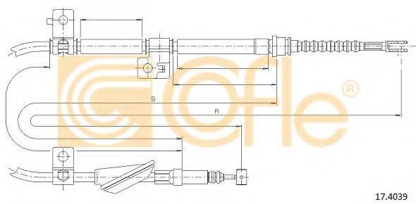 Трос, стояночная тормозная система COFLE 17.4039