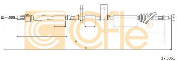 Трос, стояночная тормозная система COFLE 17.5051