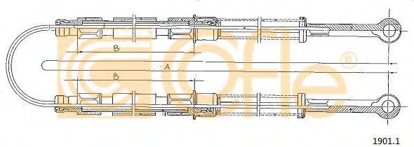 Трос, стоянкова гальмівна система COFLE 1901.1