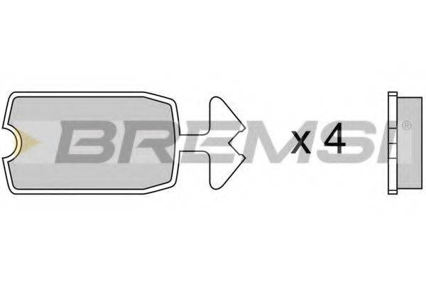 Комплект тормозных колодок, дисковый тормоз BREMSI BP2039