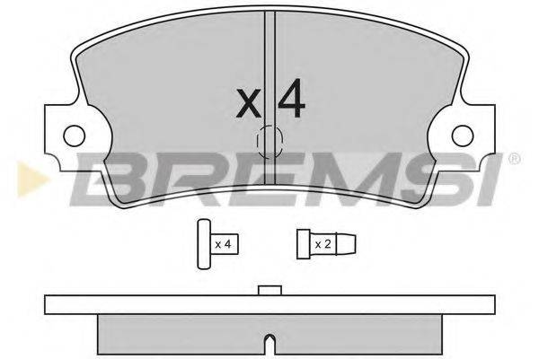 Комплект гальмівних колодок, дискове гальмо BREMSI BP2114