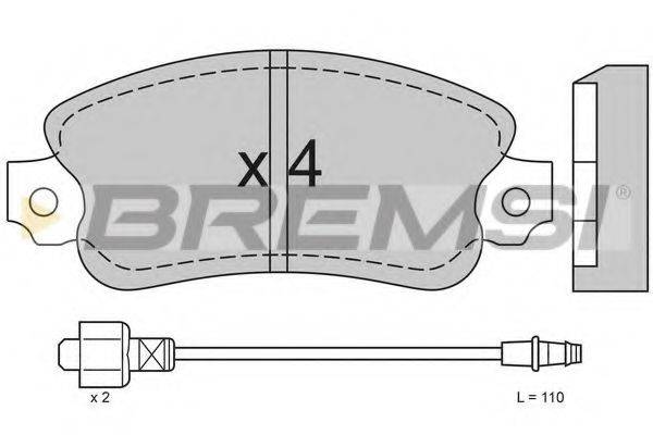 Комплект гальмівних колодок, дискове гальмо BREMSI BP2127