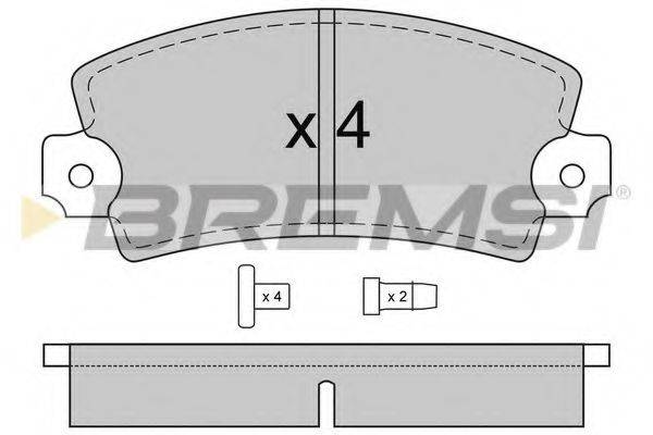 Комплект гальмівних колодок, дискове гальмо BREMSI BP2220
