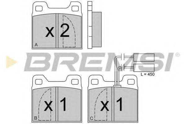BREMSI BP2225 Комплект тормозных колодок, дисковый тормоз