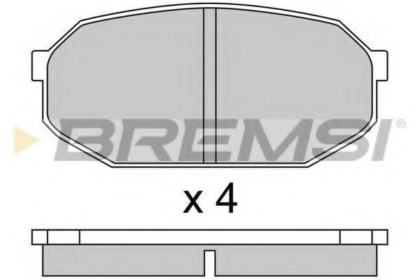 Комплект гальмівних колодок, дискове гальмо BREMSI BP2249