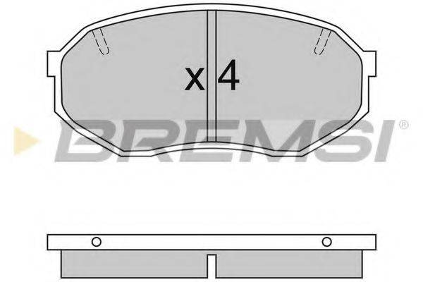 Комплект гальмівних колодок, дискове гальмо BREMSI BP2421