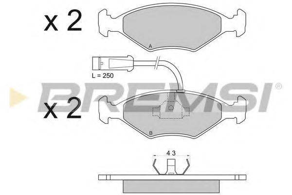 BREMSI BP2589 Комплект тормозных колодок, дисковый тормоз